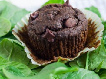 Muffins σοκολάτας με κρυμμένο σπανάκι